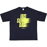 アイビスサマーダッシュロゴビッグTシャツ【ネイビー×イエロー】