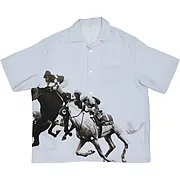 函館競馬場130周年記念レーヨンシャツ【アースブルー】